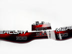 Vinyl red graphic decals set suitable for Mercury 100 hp two stroke outboard engine. Vinyl stickers kit for Mercury 100 hp Handmade