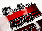 Vinyl red graphic decals set suitable for Mercury 100 hp two stroke outboard engine. Vinyl stickers kit for Mercury 100 hp Handmade