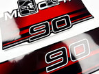 Vinyl graphic decals set suitable for Mercury 90 hp two stroke outboard engine. Vinyl stickers kit for Mercury 90 hp Handmade