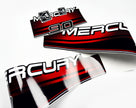 Vinyl graphic decals set suitable for Mercury 90 hp two stroke outboard engine. Vinyl stickers kit for Mercury 90 hp Handmade