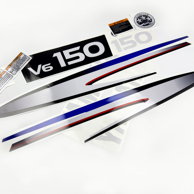 Vinyl decals set suitable for Yamaha 150 hp two stroke outboard engine. Vinyl stickers kit for Yamaha 150 hp two stroke Handmade