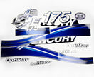 Vinyl graphic blue decals set suitable for Mercury 175 hp OptiMax saltwater two stroke outboard engine. Vinyl blue stickers kit for Mercury 175 hp two stroke Handmade