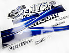 Vinyl graphic blue decals set suitable for Mercury 175 hp OptiMax saltwater two stroke outboard engine. Vinyl blue stickers kit for Mercury 175 hp two stroke Handmade