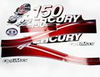 Vinyl graphic red decals set suitable for Mercury 150 hp OptiMax two stroke outboard engine. Vinyl red stickers kit for Mercury 150 hp two stroke Handmade