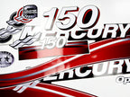 Vinyl graphic red decals set suitable for Mercury 150 hp OptiMax two stroke outboard engine. Vinyl red stickers kit for Mercury 150 hp two stroke Handmade