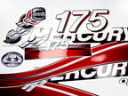 Vinyl graphic red decals set suitable for Mercury 175 hp OptiMax two stroke outboard engine. Vinyl red stickers kit for Mercury 175 hp two stroke Handmade