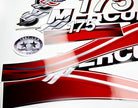 Vinyl graphic red decals set suitable for Mercury 175 hp OptiMax two stroke outboard engine. Vinyl red stickers kit for Mercury 175 hp two stroke Handmade
