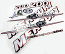 Vinyl graphic red and white decals set suitable for Mercury 200 hp OptiMax two stroke outboard engine. Vinyl red stickers kit for Mercury 200 hp two stroke Handmade