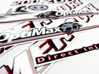 Vinyl graphic red and white decals set suitable for Mercury 200 hp OptiMax two stroke outboard engine. Vinyl red stickers kit for Mercury 200 hp two stroke Handmade