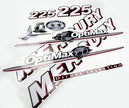 Vinyl graphic red and white decals set suitable for Mercury 225 hp OptiMax two stroke outboard engine. Vinyl red stickers kit for Mercury 225 hp two stroke Handmade