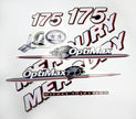 Vinyl graphic red and white decals set suitable for Mercury 175 hp OptiMax two stroke outboard engine. Vinyl red stickers kit for Mercury 175 hp two stroke Handmade
