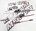 Vinyl graphic red and white decals set suitable for Mercury 175 hp OptiMax two stroke outboard engine. Vinyl red stickers kit for Mercury 175 hp two stroke Handmade