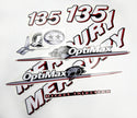 Vinyl graphic red and white decals set suitable for Mercury 135 hp OptiMax two stroke outboard engine. Vinyl red stickers kit for Mercury 135 hp two stroke Handmade