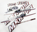 Vinyl graphic red and white decals set suitable for Mercury 135 hp OptiMax two stroke outboard engine. Vinyl red stickers kit for Mercury 135 hp two stroke Handmade