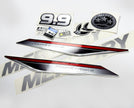 Vinyl graphic silver shimmer decals set suitable for Mercury 9.9 hp four stroke outboard engine. Vinyl silver shimmer stickers kit for Mercury 9.9 hp four stroke Handmade