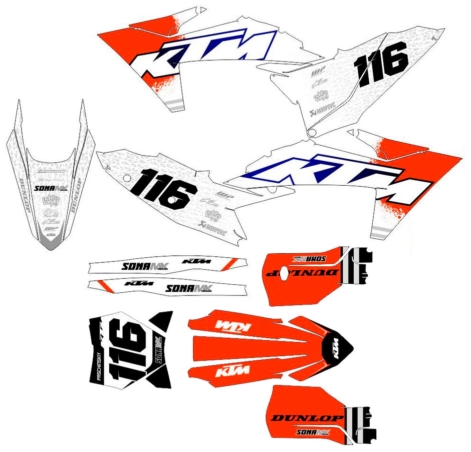 Graphic vinyl decals set for moto KTM SX SXF EX 125 150 250 350 450 for 2023+ Stickers vinyl kit for motorbike motorcycle without a headlight