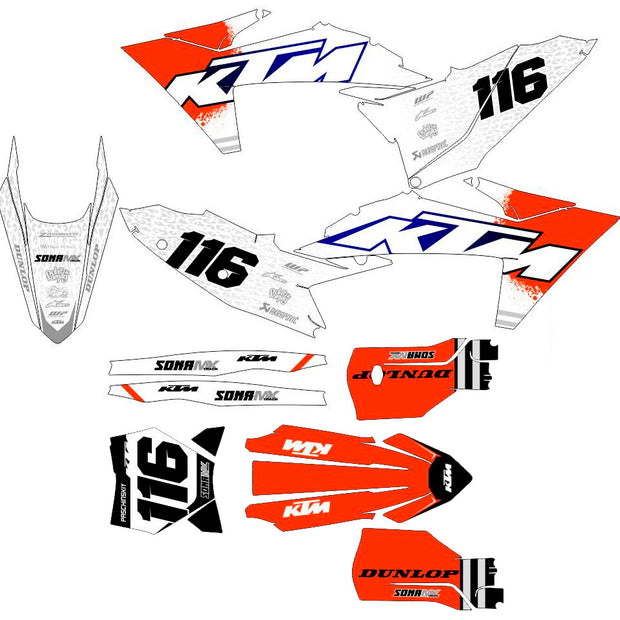 Graphic vinyl decals set for moto KTM SX SXF EX 125 150 250 350 450 for 2023+ Stickers vinyl kit for motorbike motorcycle without a headlight