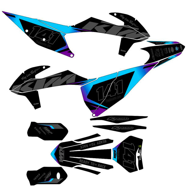 Graphic vinyl decals set for moto KTM SX SXF 125 150 250 350 450 2019-2023 Stickers vinyl kit for motorbike motorcycle without a headlight