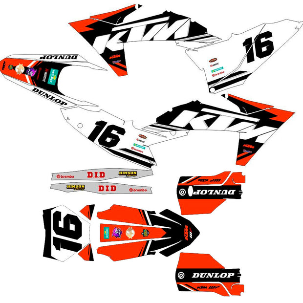Graphic vinyl decals set for moto KTM SX SXF EX 125 150 250 350 450 for 2023+ Stickers vinyl kit for motorbike motorcycle without a headlight