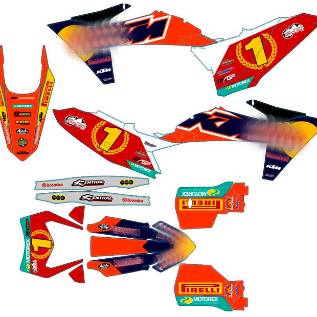 Graphic vinyl decals set for moto KTM SX SXF EX 125 150 250 350 450 for 2023+ Stickers vinyl kit for motorbike motorcycle without a headlight
