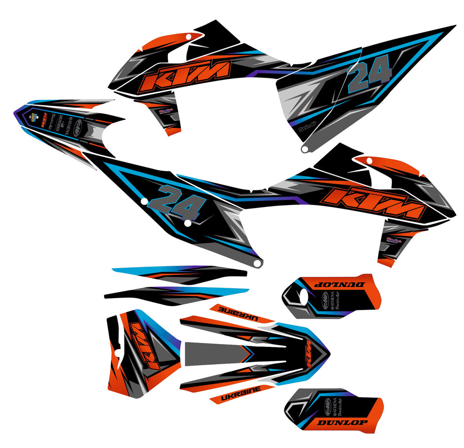 Graphic vinyl decals set for moto KTM SX SXF 125 150 250 350 450 2019-2023 Stickers vinyl kit for motorbike motorcycle without a headlight