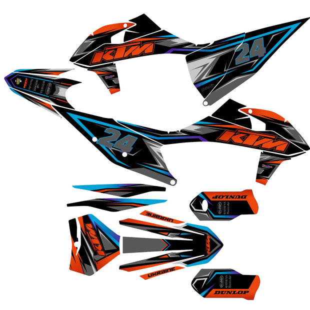 Graphic vinyl decals set for moto KTM SX SXF 125 150 250 350 450 2019-2023 Stickers vinyl kit for motorbike motorcycle without a headlight