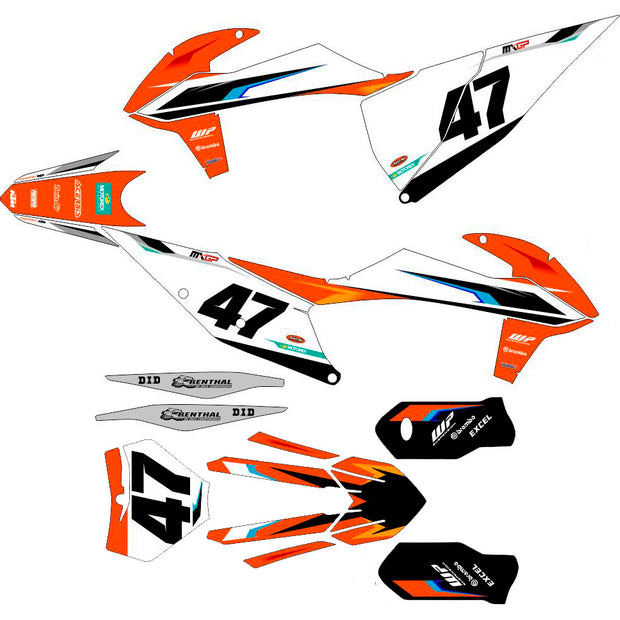 Graphic vinyl decals set for moto KTM SX SXF 125 150 250 350 450 2019-2023 Stickers vinyl kit for motorbike motorcycle without a headlight