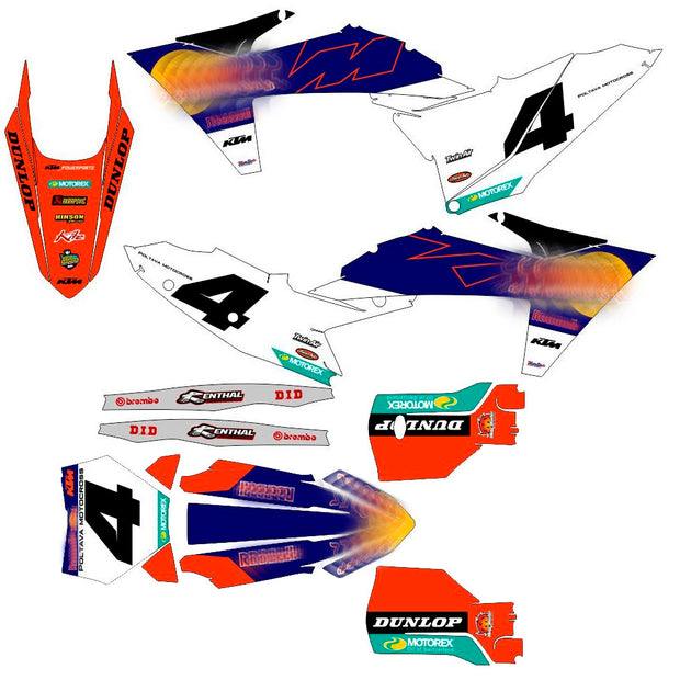 Graphic vinyl decals set for moto KTM SX SXF EX 125 150 250 350 450 for 2023+ Stickers vinyl kit for motorbike motorcycle without a headlight