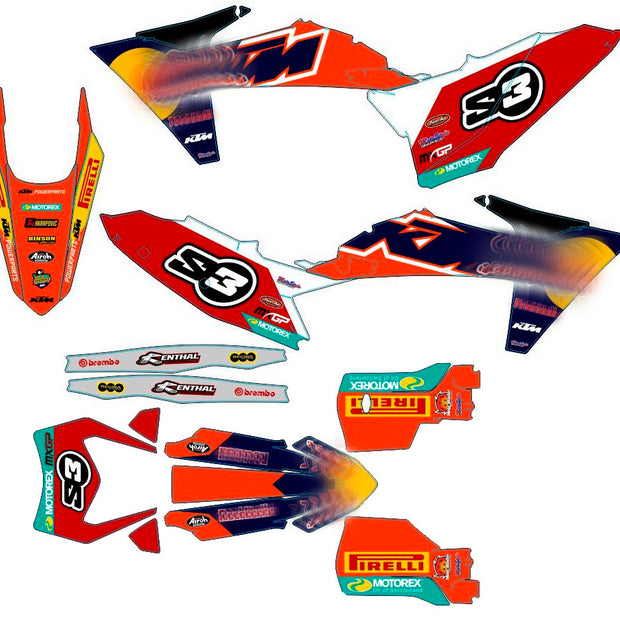 Graphic vinyl decals set for moto KTM SX SXF EX 125 150 250 350 450 for 2023+ Stickers vinyl kit for motorbike motorcycle without a headlight