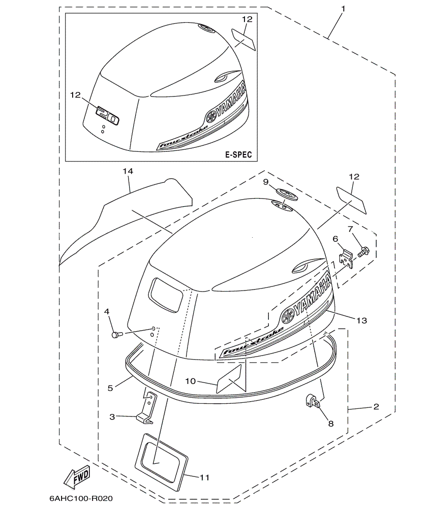 Vinyl graphic decals metalized silver shimmer set suitable for Yamaha 15 hp four stroke outboard engine. Vinyl stickers kit for Yamaha 15 hp four stroke Handmade