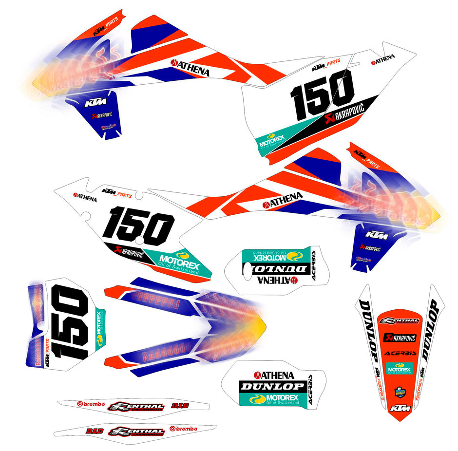 Graphic vinyl decals set for moto KTM SX SXF 125 150 250 350 450 2016-2018  Stickers vinyl kit for motorbike motorcycle without a headlight