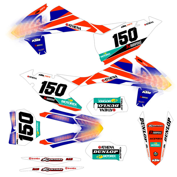 Graphic vinyl decals set for moto KTM SX SXF 125 150 250 350 450 2016-2018  Stickers vinyl kit for motorbike motorcycle without a headlight