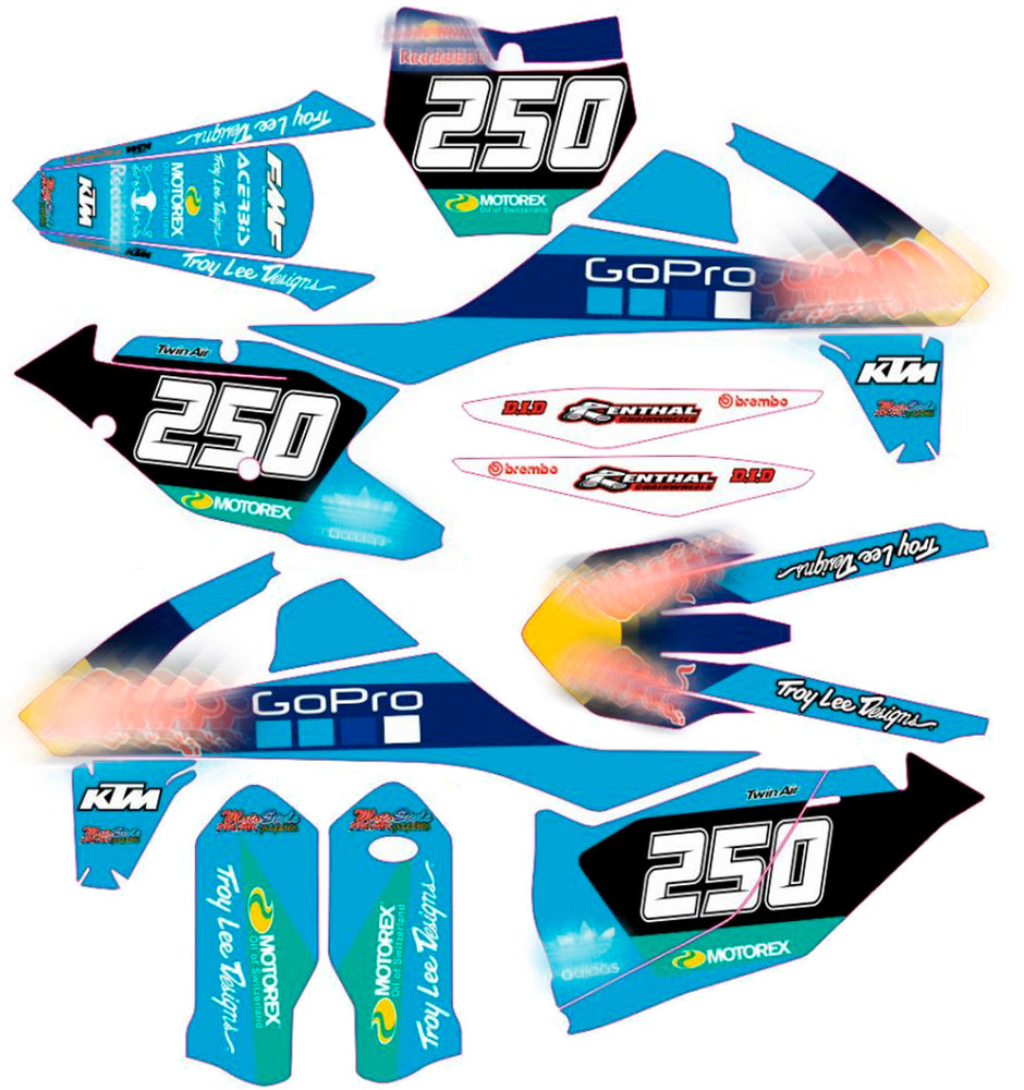 Graphic vinyl decals set for moto KTM SX SXF 125 150 250 350 450 2016-2018  Stickers vinyl kit for motorbike motorcycle without a headlight