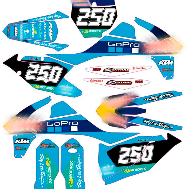 Graphic vinyl decals set for moto KTM SX SXF 125 150 250 350 450 2016-2018  Stickers vinyl kit for motorbike motorcycle without a headlight