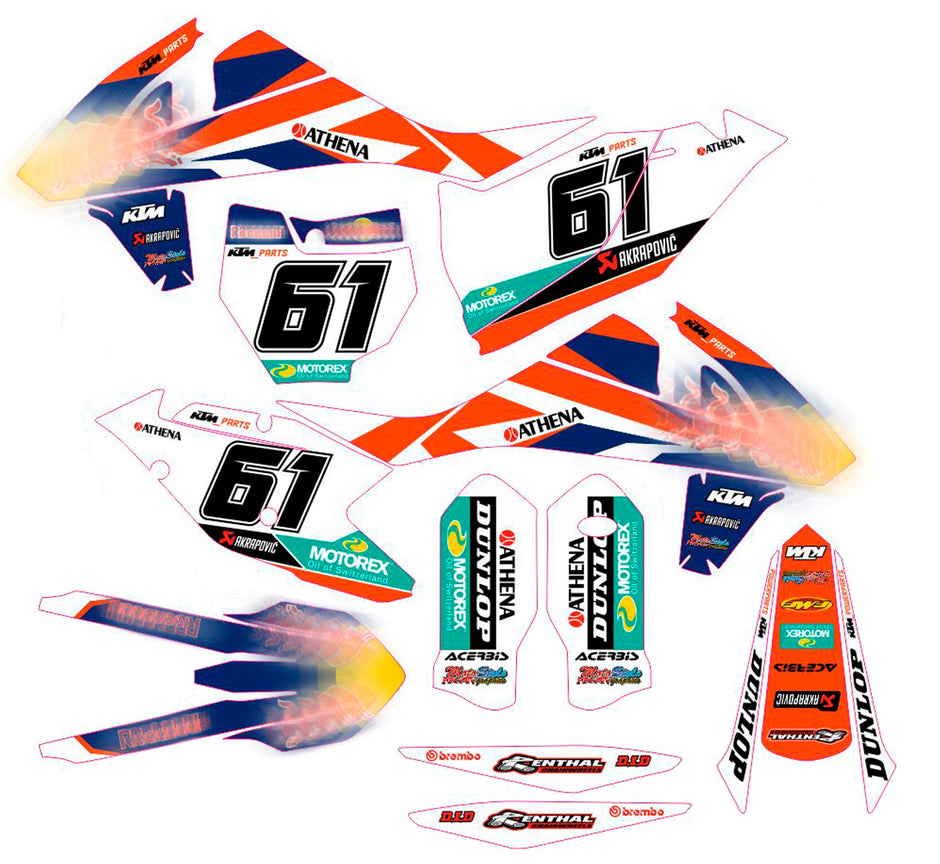Graphic vinyl decals set for moto KTM SX SXF 125 150 250 350 450 2016-2018  Stickers vinyl kit for motorbike motorcycle without a headlight