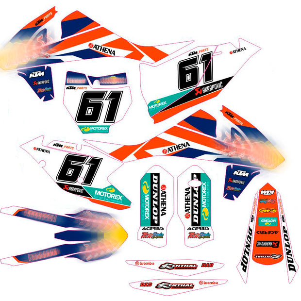 Graphic vinyl decals set for moto KTM SX SXF 125 150 250 350 450 2016-2018  Stickers vinyl kit for motorbike motorcycle without a headlight