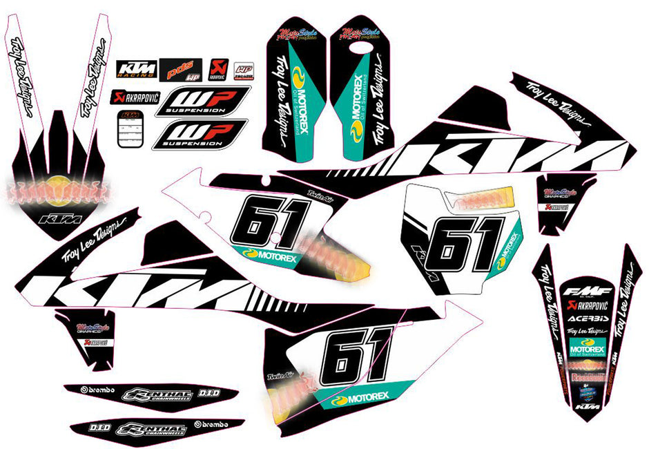 Graphic vinyl decals set for moto KTM SX SXF 125 150 250 350 450 2016-2018  Stickers vinyl kit for motorbike motorcycle without a headlight