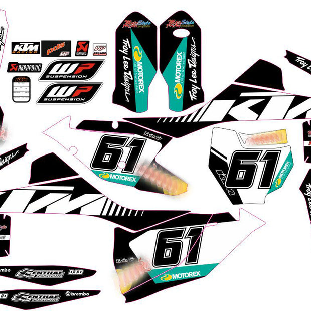 Graphic vinyl decals set for moto KTM SX SXF 125 150 250 350 450 2016-2018  Stickers vinyl kit for motorbike motorcycle without a headlight