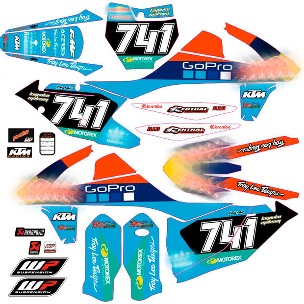 Graphic vinyl decals set for moto KTM SX SXF 125 150 250 350 450 2016-2018  Stickers vinyl kit for motorbike motorcycle without a headlight