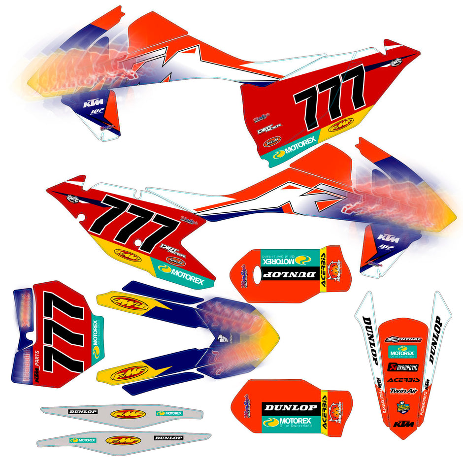 Graphic vinyl decals set for moto KTM SX SXF 125 150 250 350 450 2016-2018  Stickers vinyl kit for motorbike motorcycle without a headlight