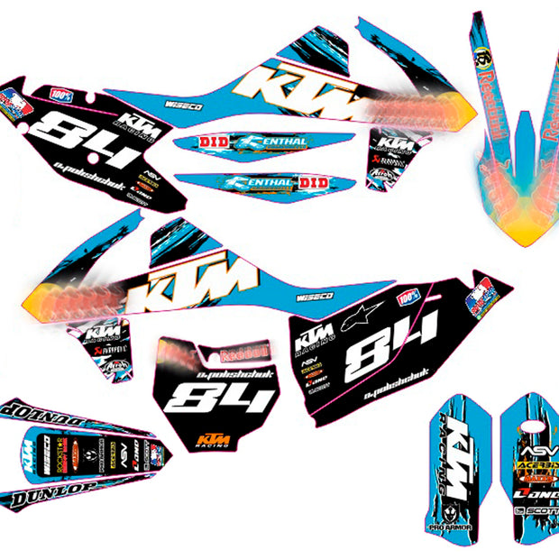 Graphic vinyl decals set for moto KTM SX SXF 125 150 250 350 450 2016-2018  Stickers vinyl kit for motorbike motorcycle without a headlight