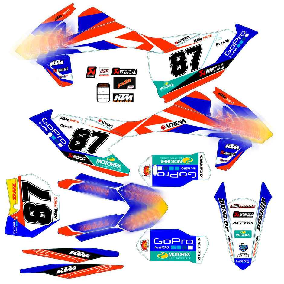 Graphic vinyl decals set for moto KTM SX SXF 125 150 250 350 450 2016-2018  Stickers vinyl kit for motorbike motorcycle without a headlight