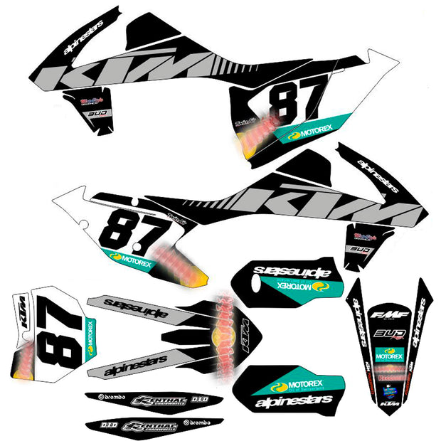 Graphic vinyl decals set for moto KTM SX SXF 125 150 250 350 450 2016-2018  Stickers vinyl kit for motorbike motorcycle without a headlight