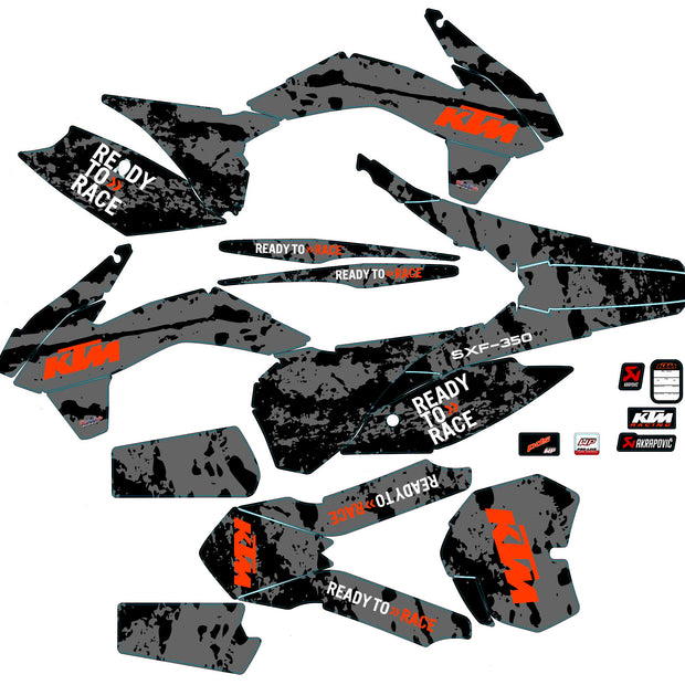 Graphic vinyl decals set for moto KTM SX SXF 125 150 250 350 450 2013-2015  Stickers vinyl kit for motorbike motorcycle without a headlight