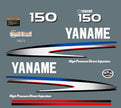 Vinyl graphic decals set suitable for Yamaha 150 hp two stroke direkt injection outboard engine. Vinyl stickers kit for Yamaha 150 hp two stroke Handmade