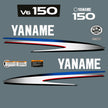 Vinyl graphic decals set suitable for Yamaha 150 hp two stroke V 6 outboard engine. Vinyl stickers kit for Yamaha 150 hp two stroke Handmade