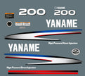 Vinyl graphic decals set suitable for Yamaha 200 hp two stroke direkt injection outboard engine. Vinyl stickers kit for Yamaha 200 hp two stroke Handmade (Copy)