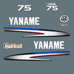 Vinyl graphic decals set suitable for Yamaha 75 hp two stroke outboard engine. Vinyl stickers kit for Yamaha 75 hp two stroke Handmade