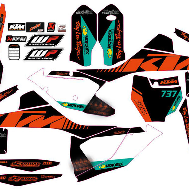 Graphic vinyl decals set for moto KTM SX SXF 125 150 250 350 450 2016-2018  Stickers vinyl kit for motorbike motorcycle without a headlight