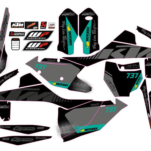 Graphic vinyl decals set for moto KTM SX SXF 125 150 250 350 450 2016-2018  Stickers vinyl kit for motorbike motorcycle without a headlight